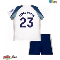 Camiseta Tottenham Hotspur Pedro Porro #23 Primera Equipación para niños 2025-26 manga corta (+ pantalones cortos)